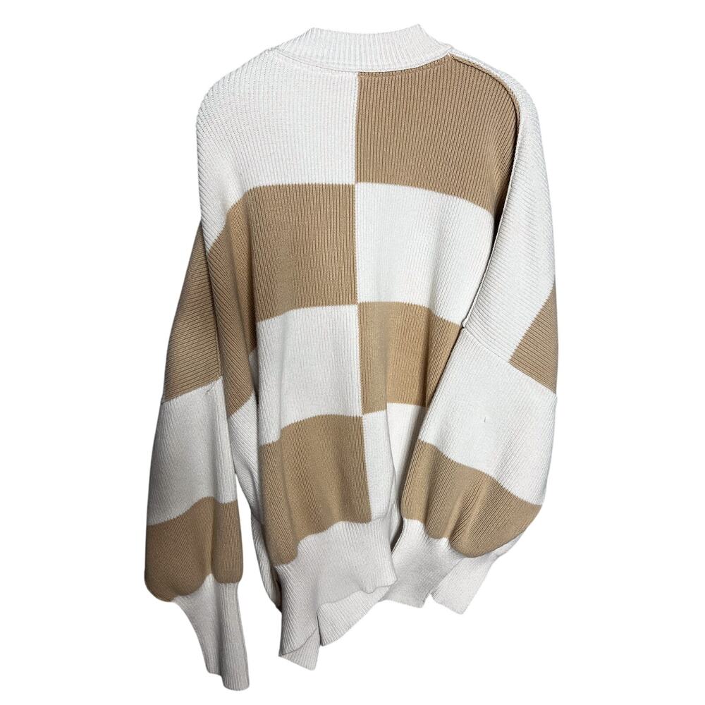 Free People Easy Street Tunic Checked Oversized Sweater Size Small - Picture 11 of 11
